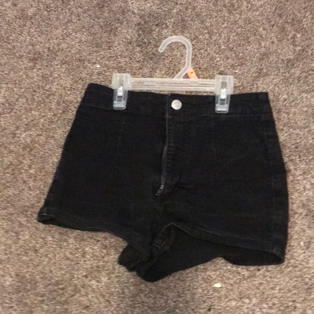 Black jean shorts